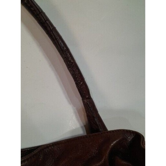 Leather Purse B.MAKOWSKY Raisin Brown Belted Clip Shoulder Bag -VERY NICE - Picture 4 of 16